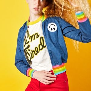 Big bud press rainbow denim I'm tired jacket